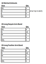 Load image into Gallery viewer, 10 Beige Brown Teal Skirted Unitards w/ Arm Bands &amp; Neck Pieces by Creative Costuming &amp; Design
