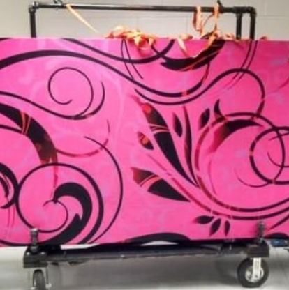 14 pink blue printed fabric sideline panels
