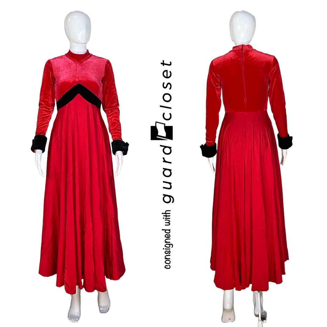 22 Red Black Long Sleeve Dress by Fred J. Miller