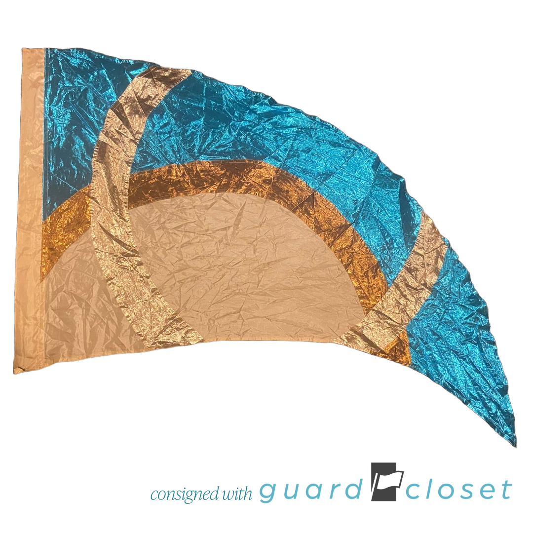 11 Brown Tan Aqua Flags