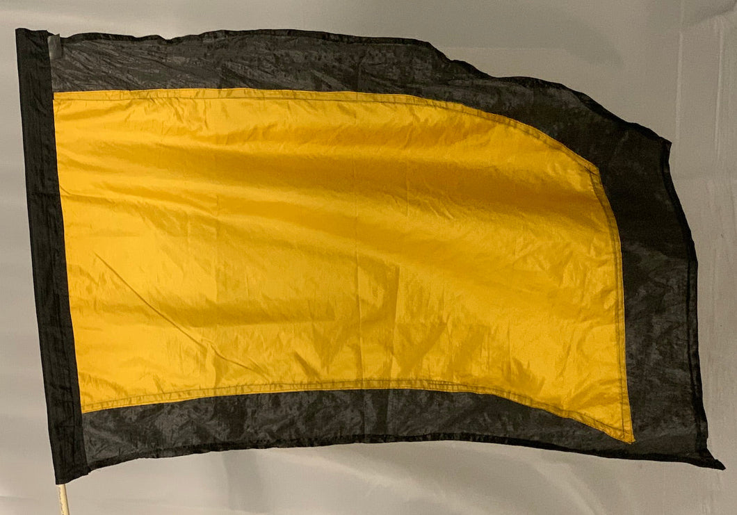 23 black/gold frame flags
