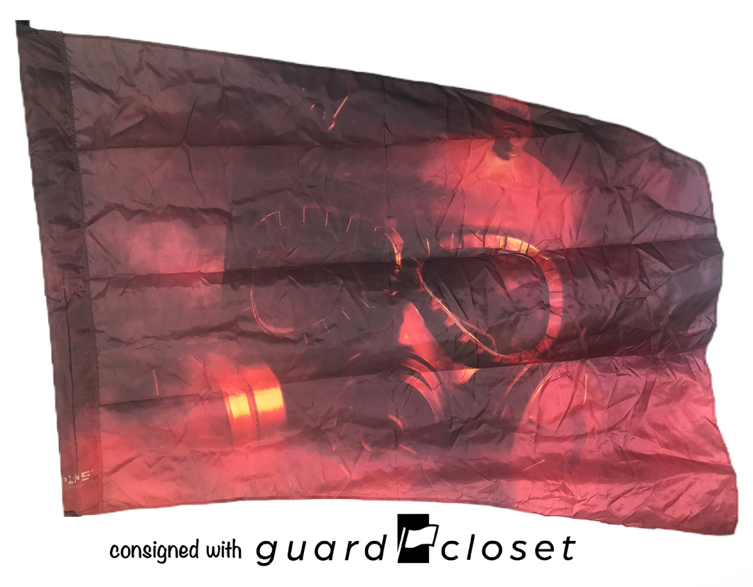 12 red gas mask flags