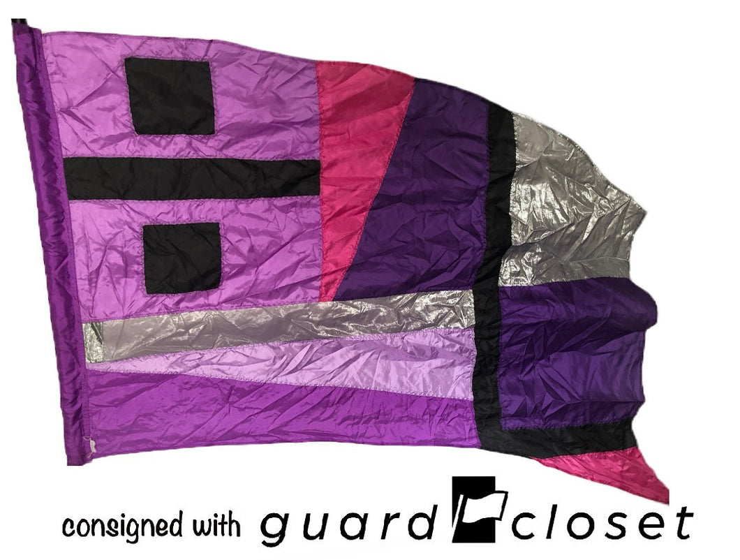 14 pink/black/purple/silver flags