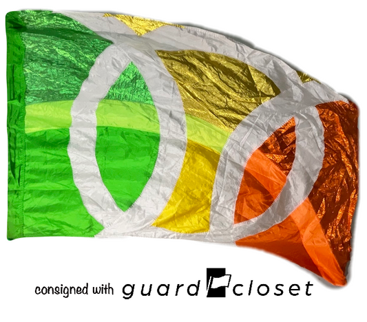 29 green yellow orange white circle motif flags