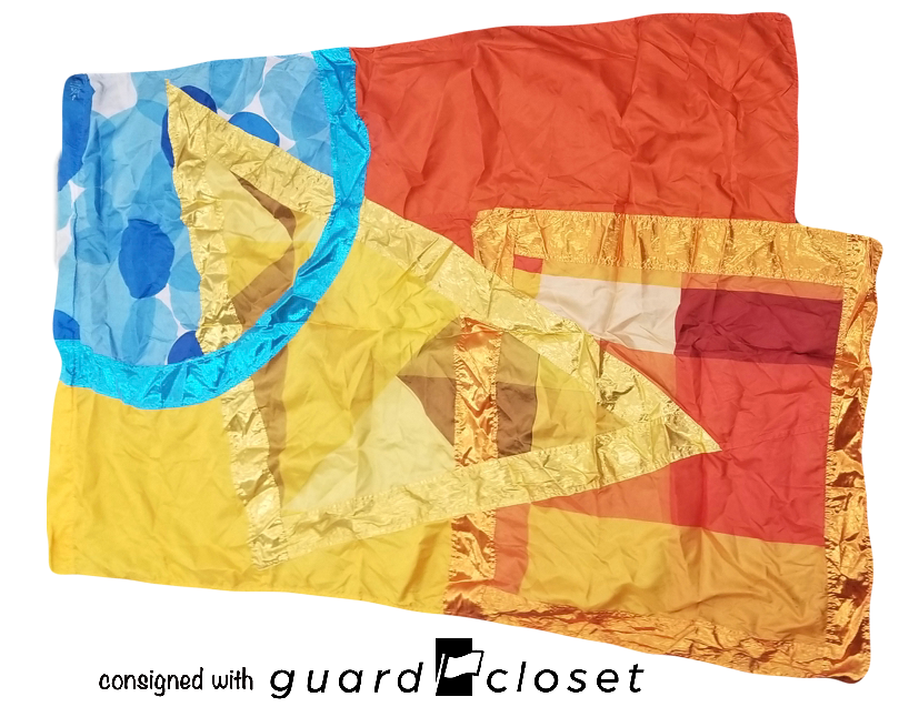 19 multicolor geometric R & S Marching Arts flags