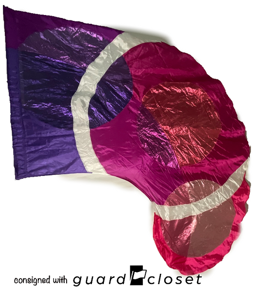 14 purple pink white circle motif swing flags