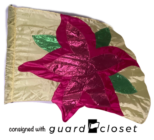 9 yellow green pink flower flags