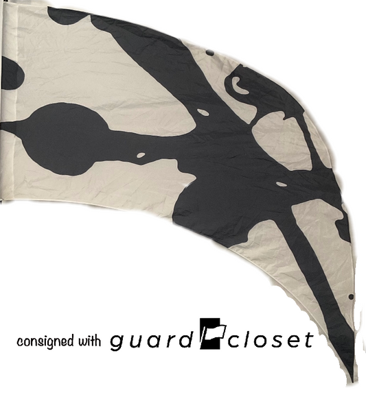 6 white black abstract ink blot swing flags