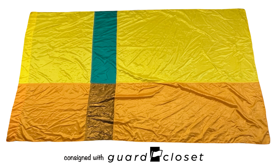 7 copper orange yellow teal block oversized flags