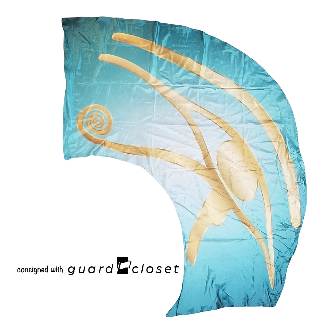 32 teal gold Eye of Ra Ancient Egypt Field & Floor FX swing flags