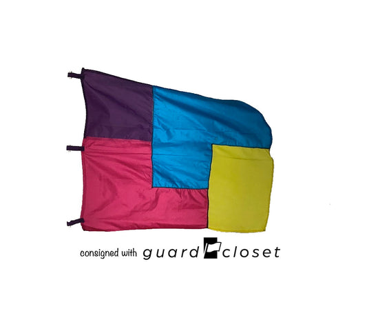 9 pink teal purple block flags