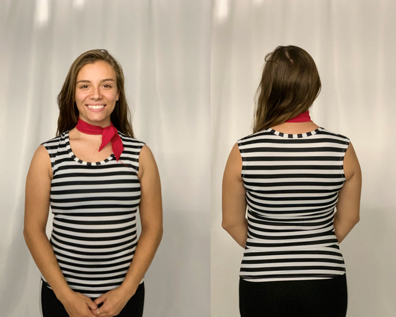 15 black white red horizontal stripe tops by American Dancewear