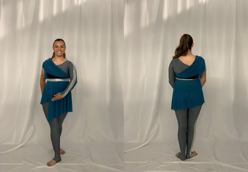 10 gray silver aqua A Wish Come True unitards