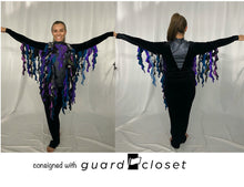 Load image into Gallery viewer, 25 black blue purple fringe uniforms with neck pieces Creative Costuming &amp; Designs
