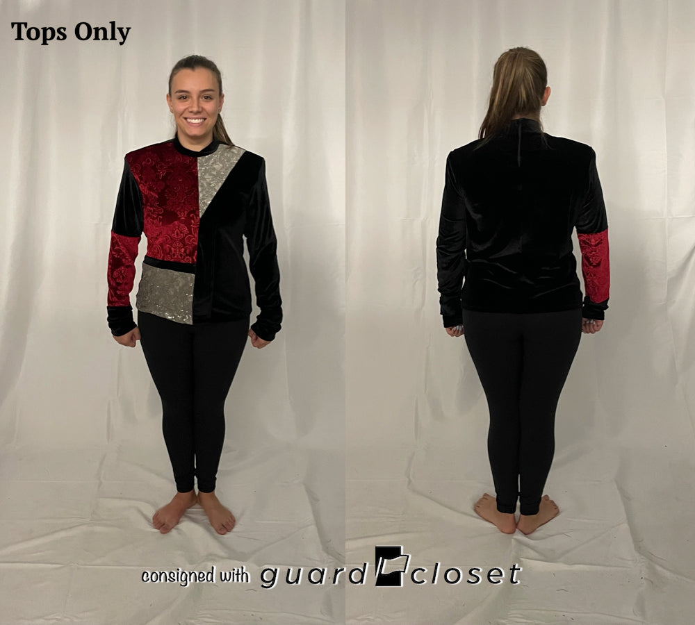 107 black gray maroon Team Go Figure! performance tops