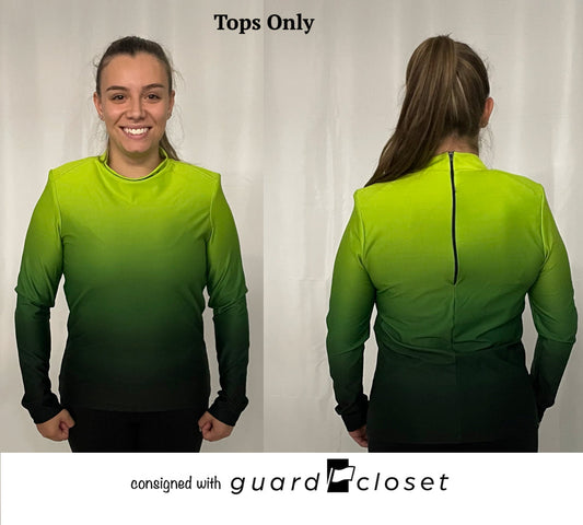 103 green ombre' long sleeve Team Go Figure! performance tops
