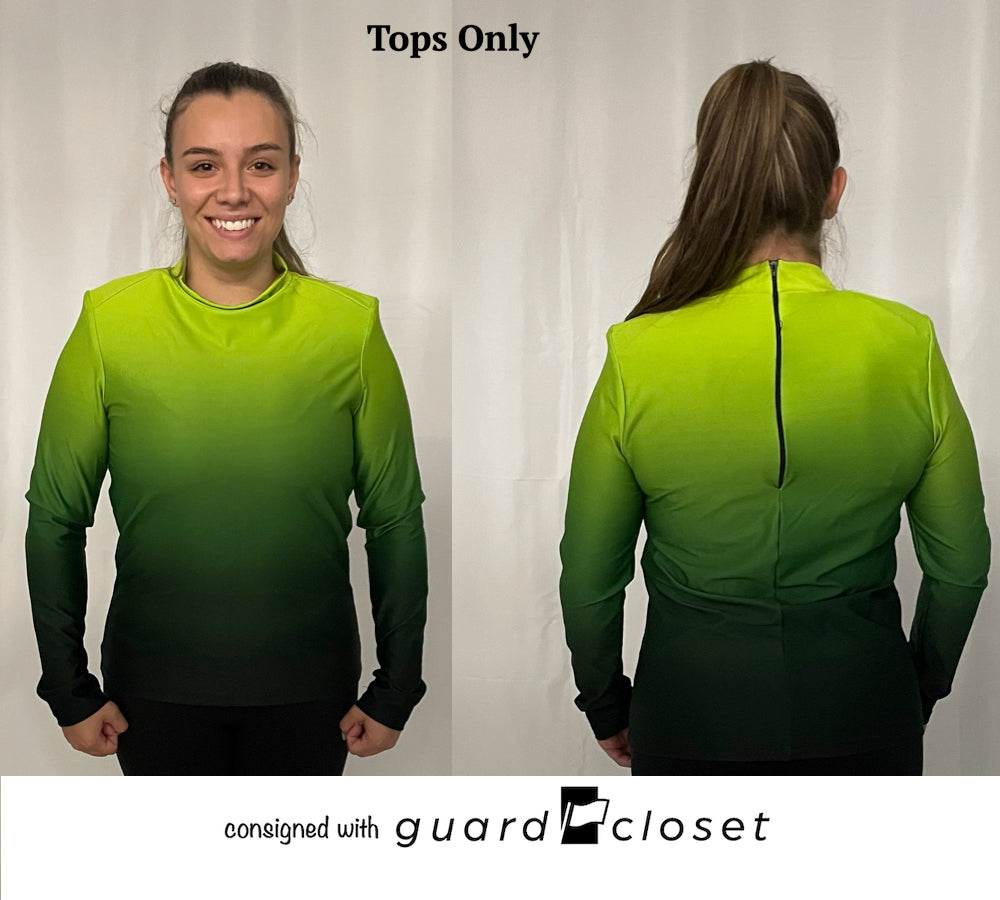 103 green ombre' long sleeve Team Go Figure! performance tops