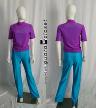 Load image into Gallery viewer, 19 total aqua/purple uniforms
