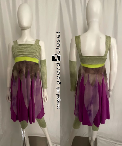 15 purple green dresses+ 15 short sleeve green unitards
