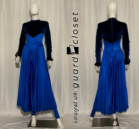 10 blue long sleeve dresses with attached leggings by FJM