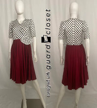 Load image into Gallery viewer, 7 red white black polka dot unitards + 1 dress
