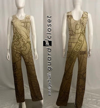 Load image into Gallery viewer, 14 beige text print skirted unitards + 1 unitard

