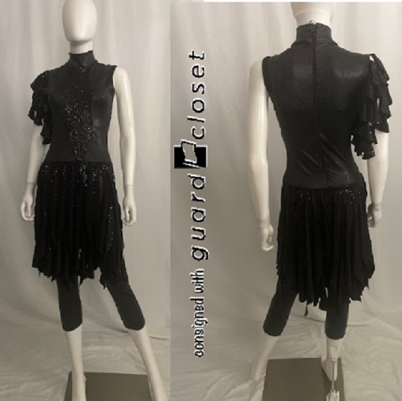 13 black sleevless skirted unitards +1 unitard