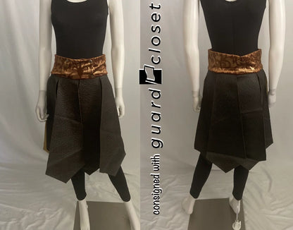 19 total gold brown leather skirts