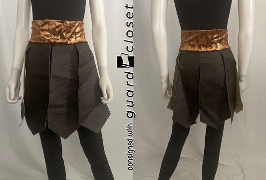 19 total gold brown leather skirts