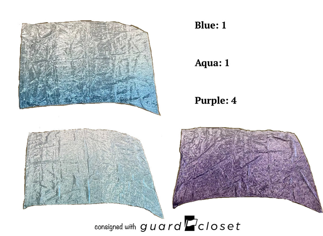 6 total purple aqua blue flags