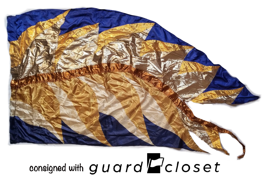 9 blue brown gold leaf flags