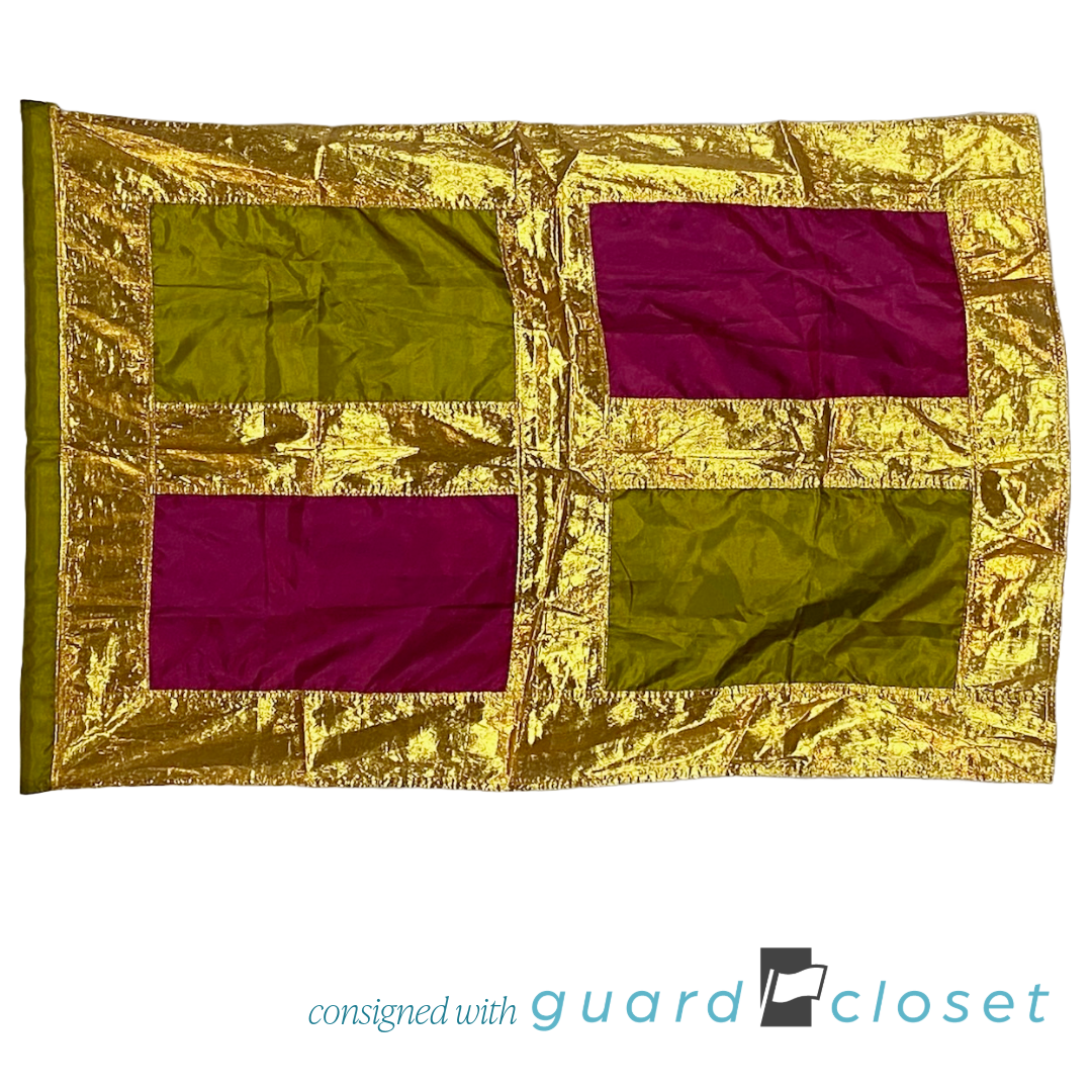 7 Gold Olive Maroon Block Flags