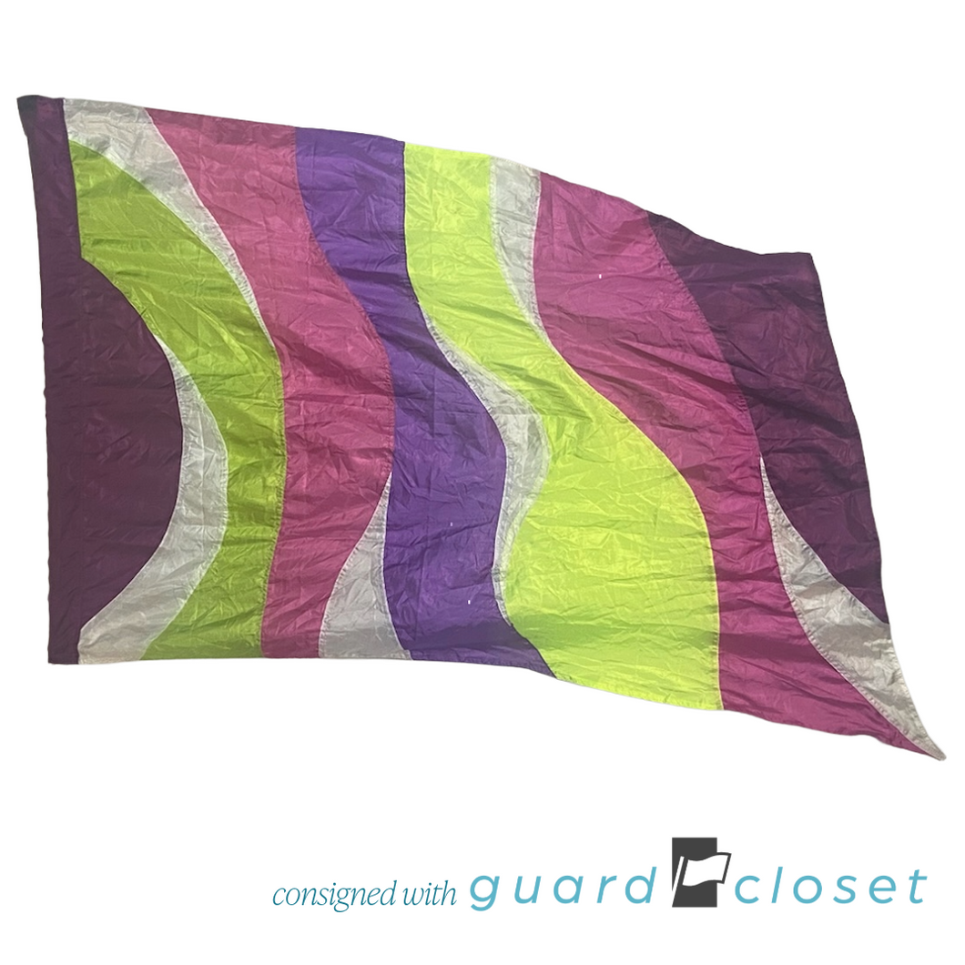 14 Pink Green Purple Vertical Waves Flags by StylePlus