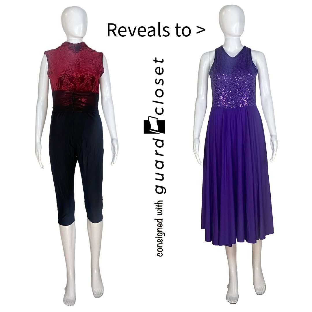 12 Sleeveless Red or Blue to Purple Convertible Reveal Costume by Dance Sophisticates