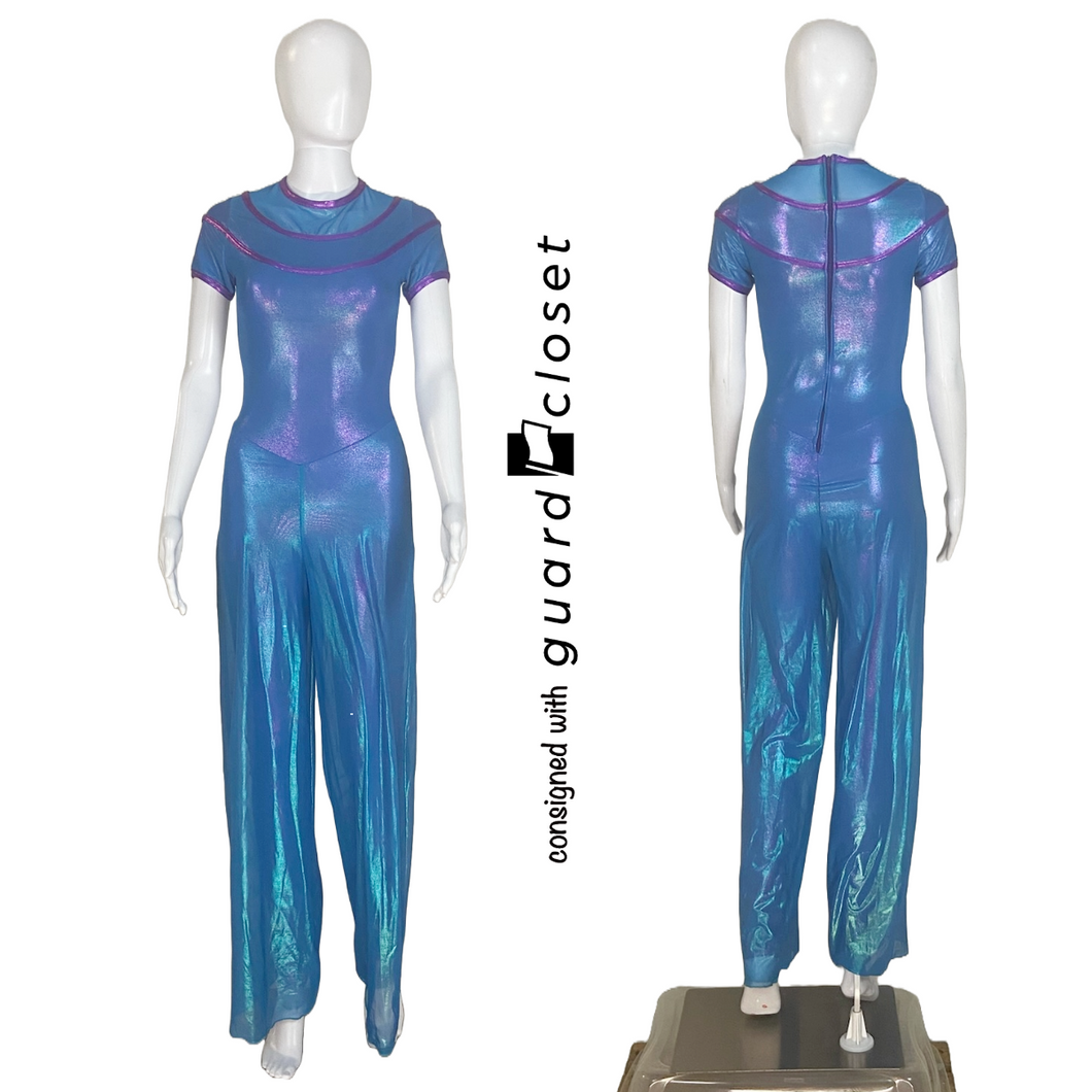 17 Teal and Purple Short Sleeve Unitards  by Dance Sophisticates
