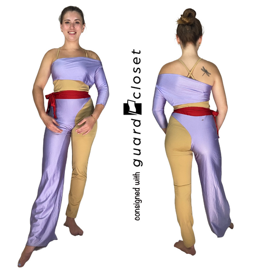 8 Purple Red Crop Tops & Single Leg Pants