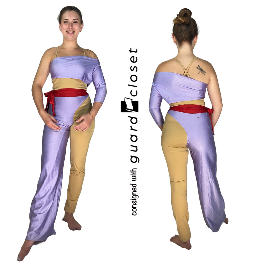 8 Purple Red Crop Tops & Single Leg Pants