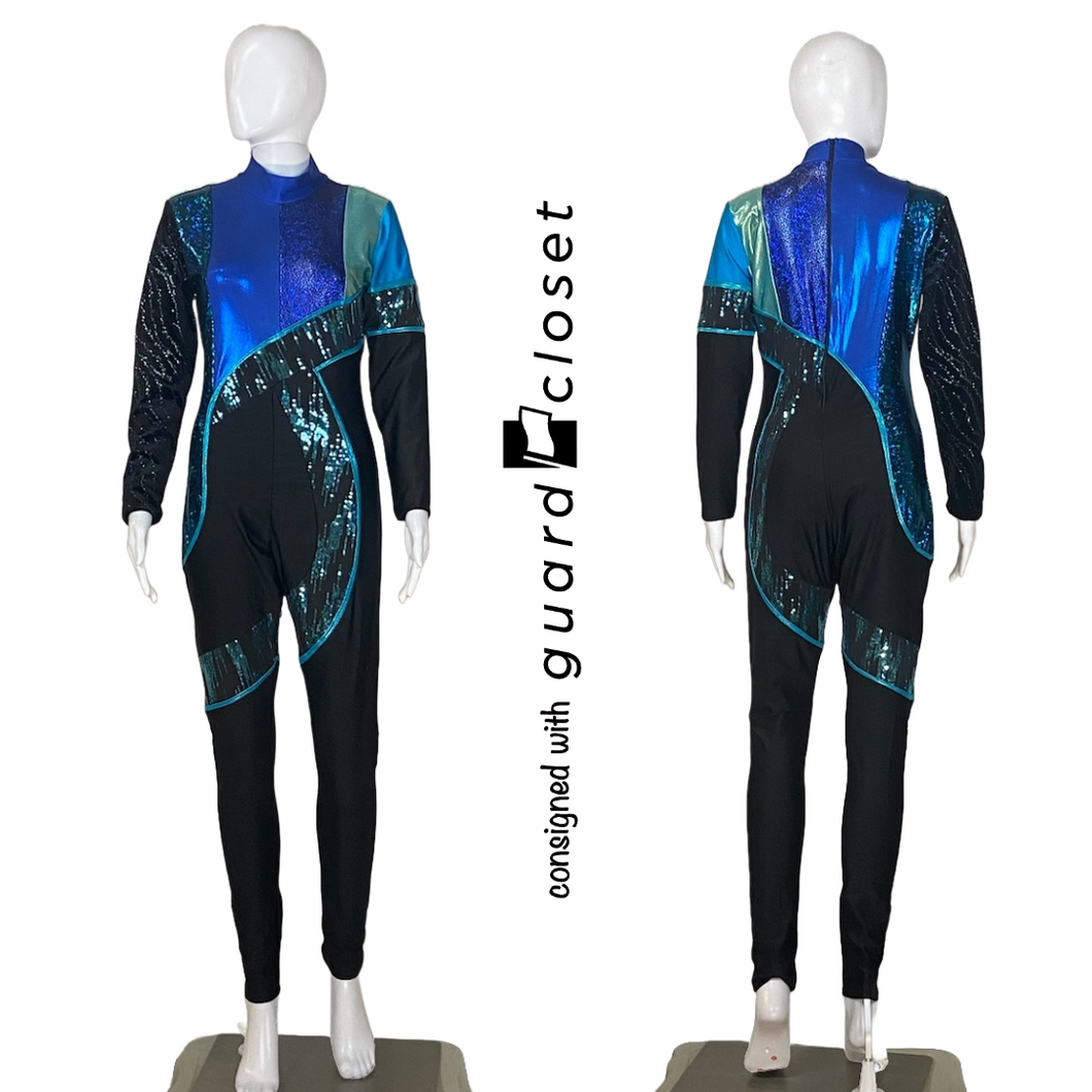 12 Black Blue Green Long Sleeve Unitards by Creative Costuming & Designs