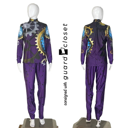 18 Purple Machine Steam Punk Gears Sleeveless Unitard + 1 Top/Pants set by McCormick's