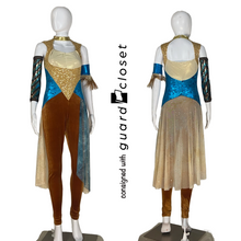 Load image into Gallery viewer, 10 Beige Brown Teal Skirted Unitards w/ Arm Bands &amp; Neck Pieces by Creative Costuming &amp; Design
