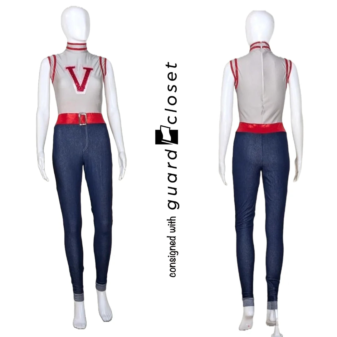 12 blue red varsity letterman unitards & jackets by A Wish Come True