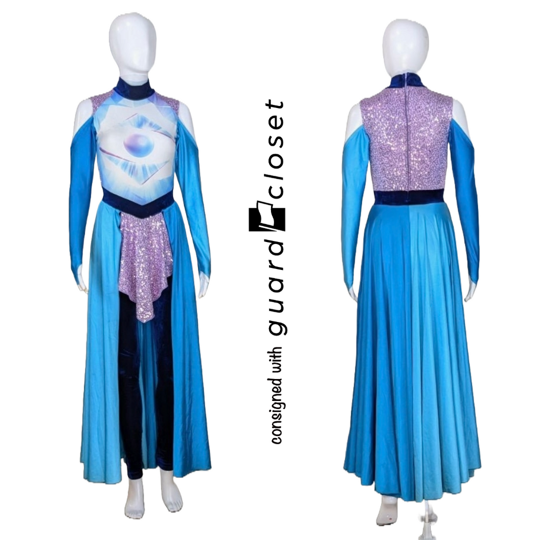 25 aqua blue purple eye unitards by Dance Sophisticates