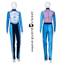 Load image into Gallery viewer, 25 aqua blue purple eye unitards by Dance Sophisticates
