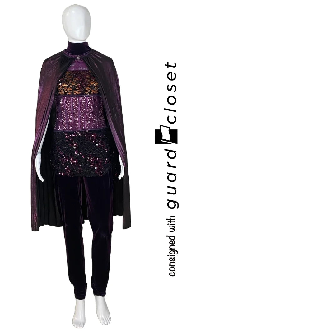 22 purple orange black sleeveless unitards by Algy