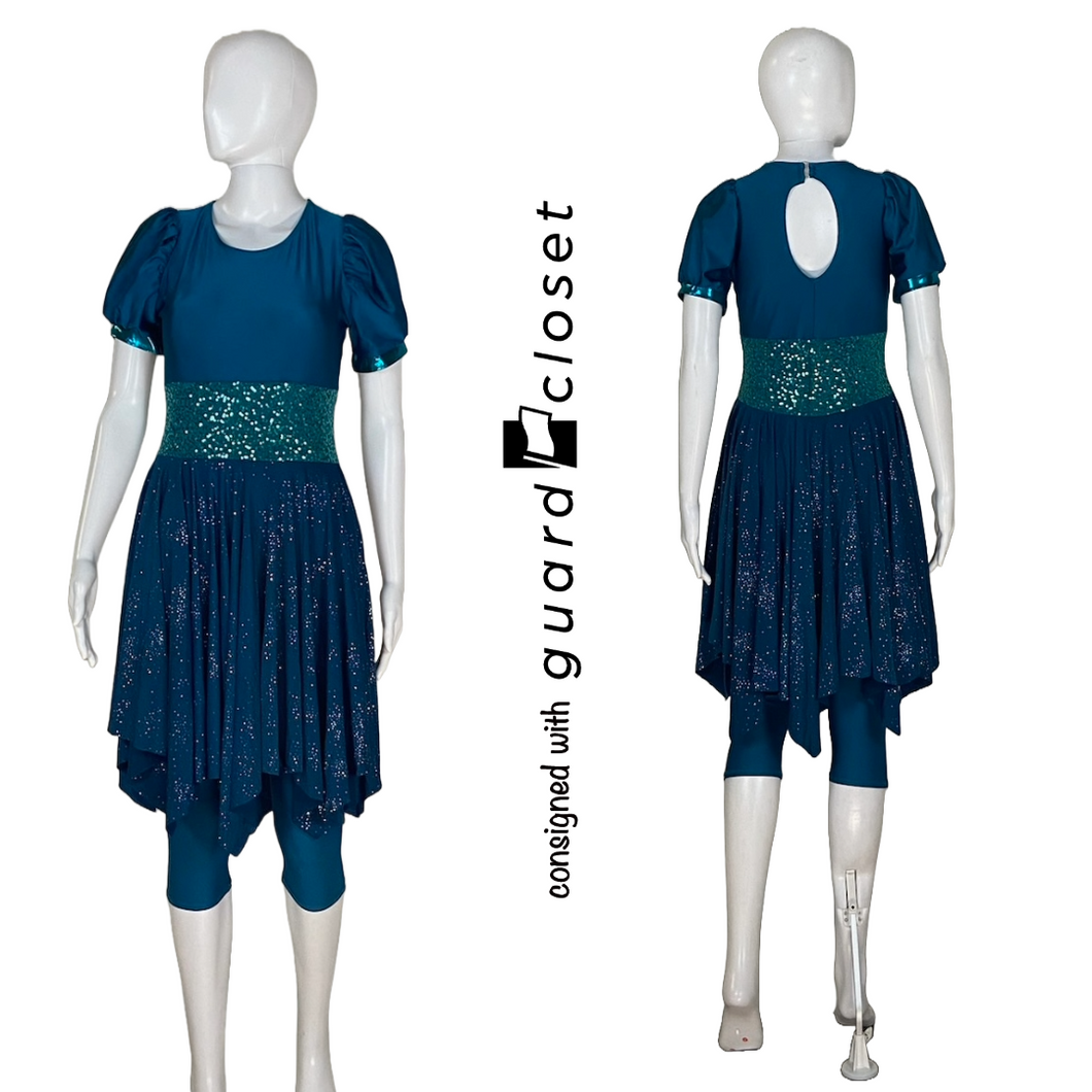 12 Teal Short Sleeve Dresses by Creative Costuming & Designs