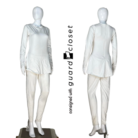 15 solid white Long Sleeve Unitards w/ Skirt