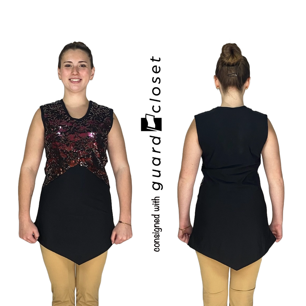 14 Black Warm Color Sleeveless V-Neck Tunic by Style Plus