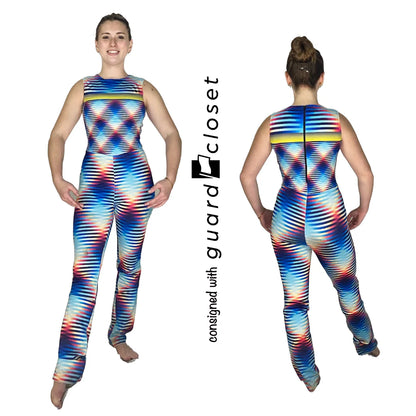 17 Multicolor Stripe Sleeveless Unitards by Style Plus