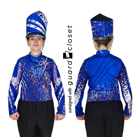68 Blue Black Compass Performance Tops w/ Matching Shako Wraps by Fred J Miller