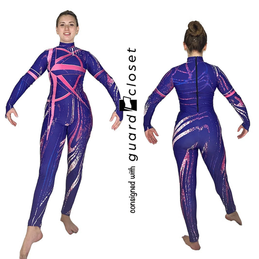 23 Indigo Pink White Compass Unitards by F.J. Miller